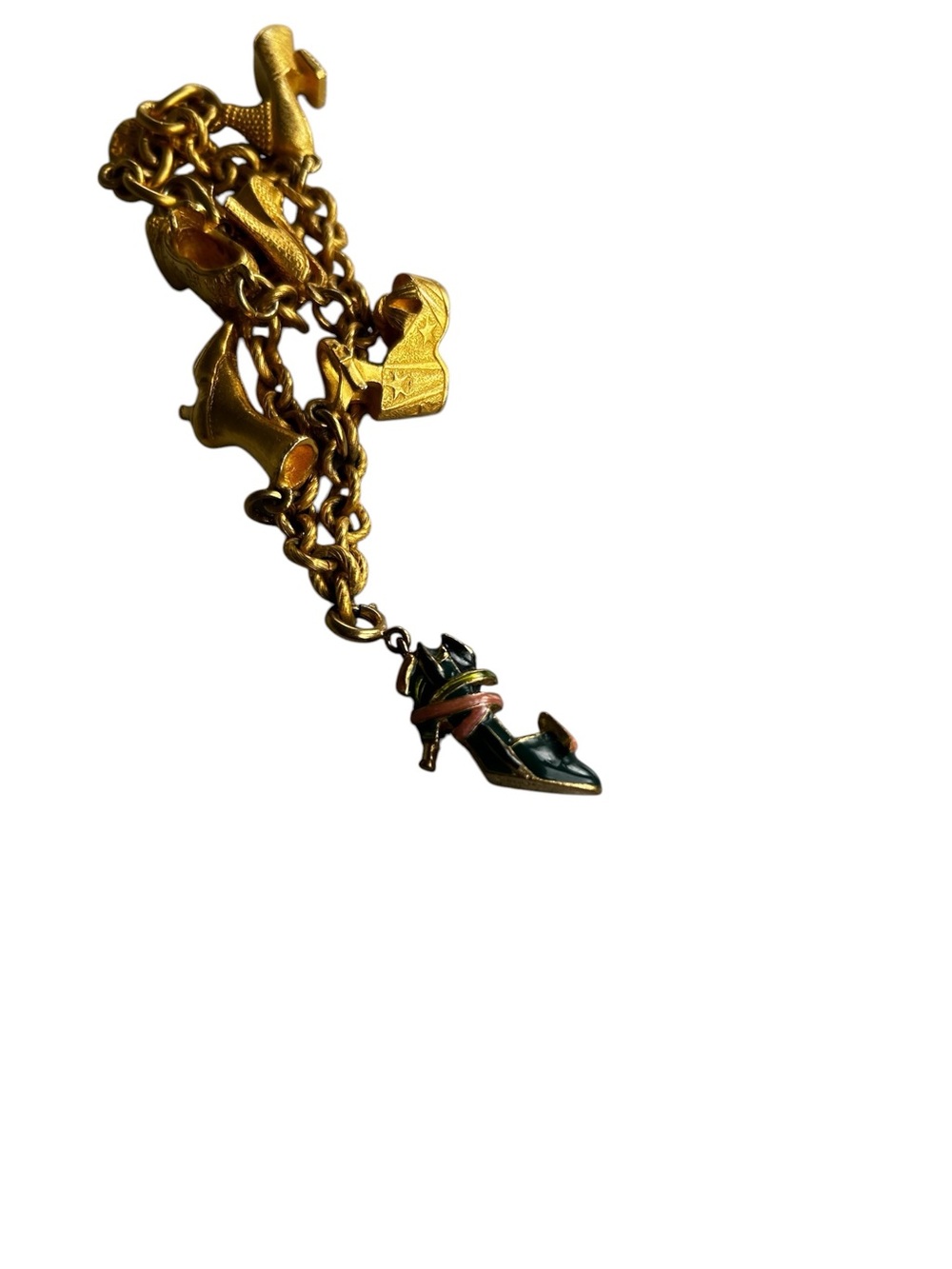 Vintage Bob Mackie Gold Charm Link Bracelet - Women's Gold Charm Bracelet - Picture 3 of 9